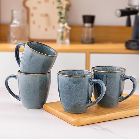 3pcs Ceramic Coffee Mugs Set of 4, 12oz Stoneware Coffee Mugs Set For Dad Mom Women MEN, Light Weight Ceramic Coffee Cups for Latte/Tea/Beer/Hot Cocoa, Dishwasher & Microwave Safe