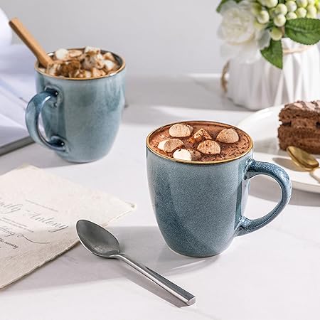 3pcs Ceramic Coffee Mugs Set of 4, 12oz Stoneware Coffee Mugs Set For Dad Mom Women MEN, Light Weight Ceramic Coffee Cups for Latte/Tea/Beer/Hot Cocoa, Dishwasher & Microwave Safe